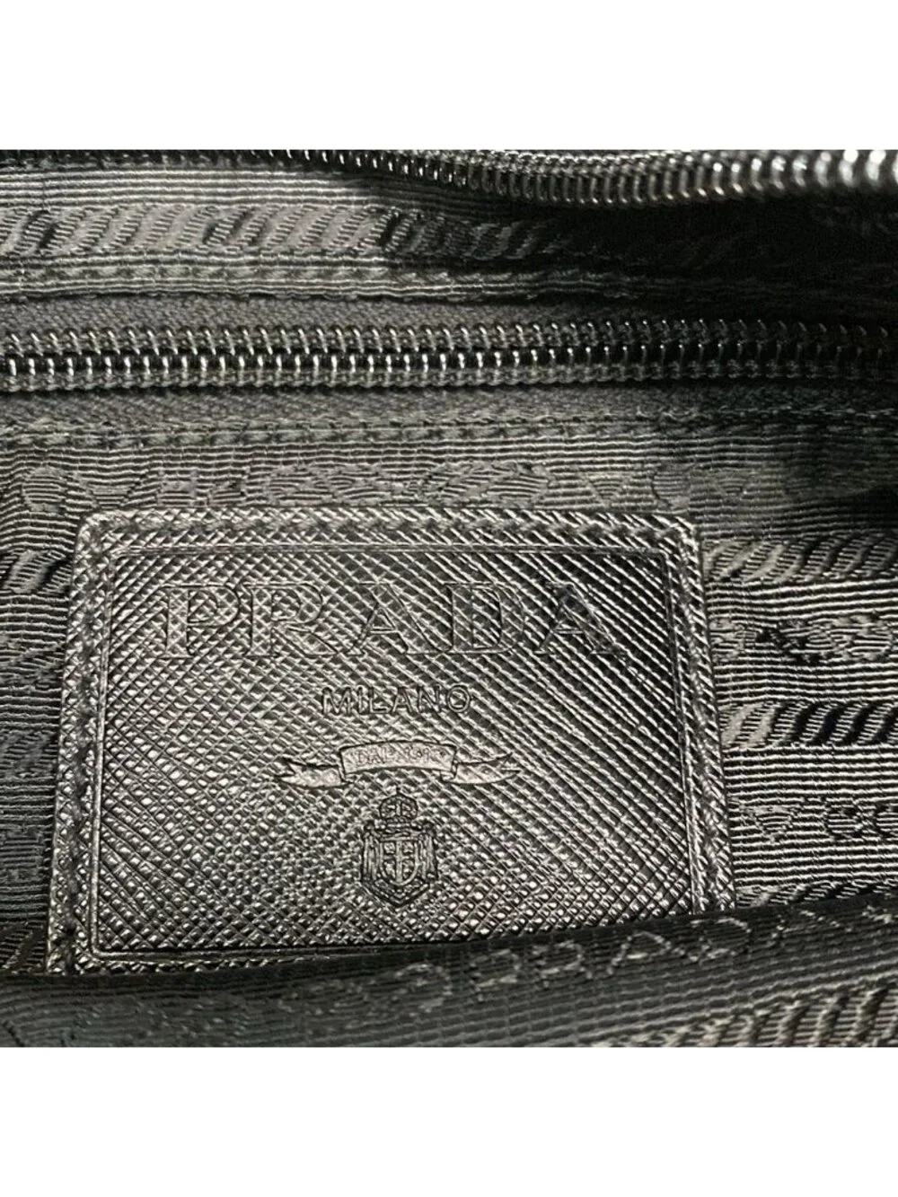 Prada Shoulder Bag Green Black Multi Camouflage Pattern Leather Tag - Picture 8 of 15